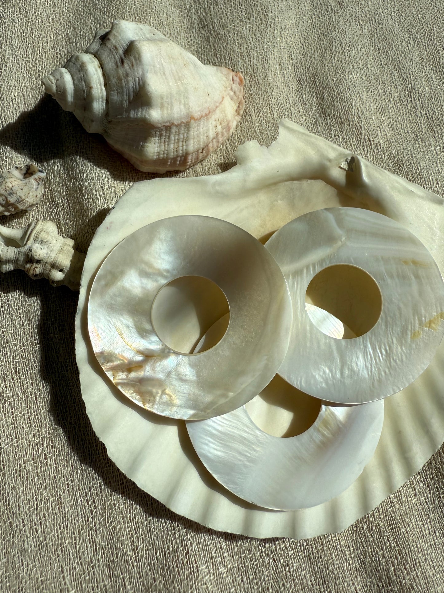 Shell of Light - donut Anhänger aus Perlmutt