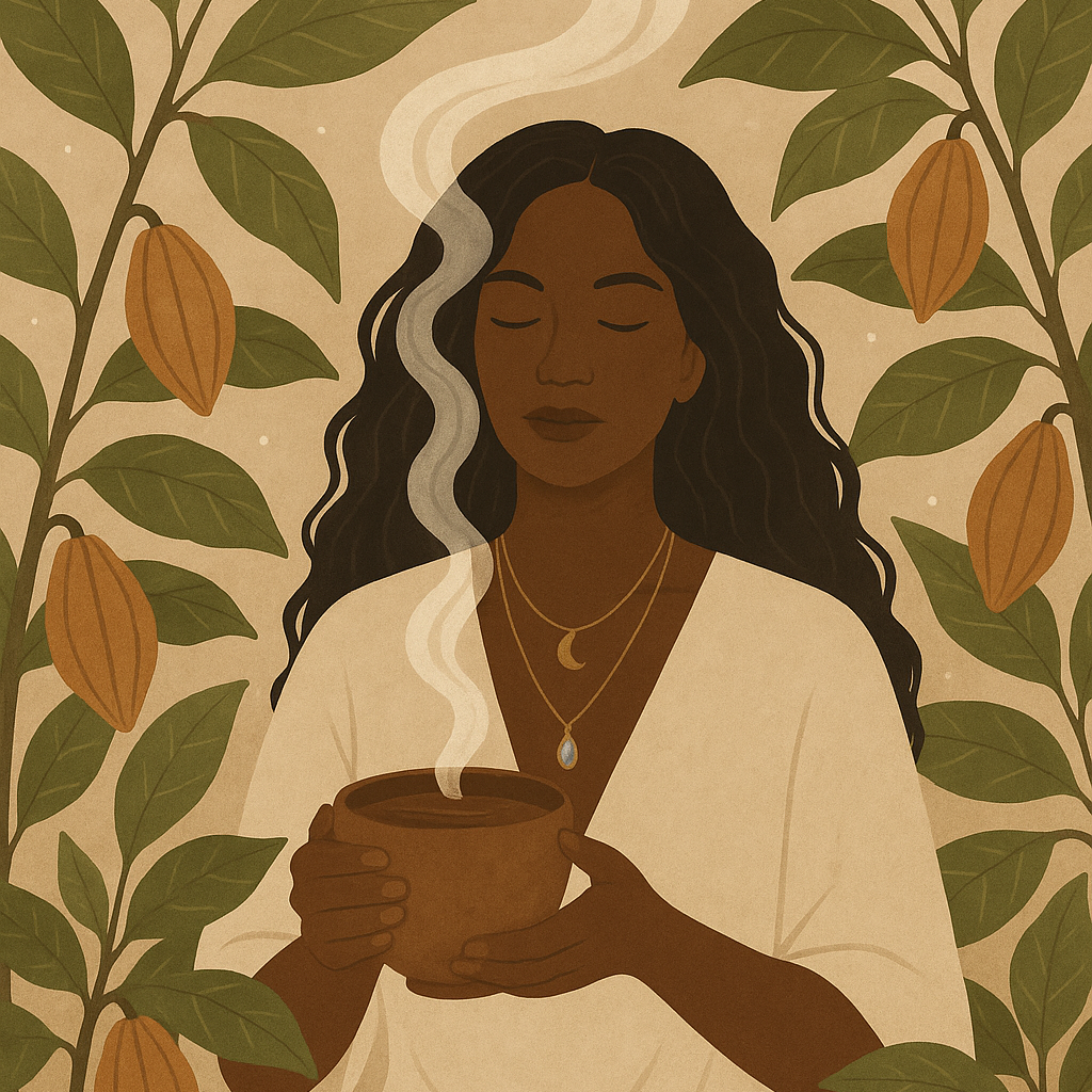 Sacred Earth Cacao – reiner zeremonieller Kakao in erdiger Arunā-Alchemy Verpackung