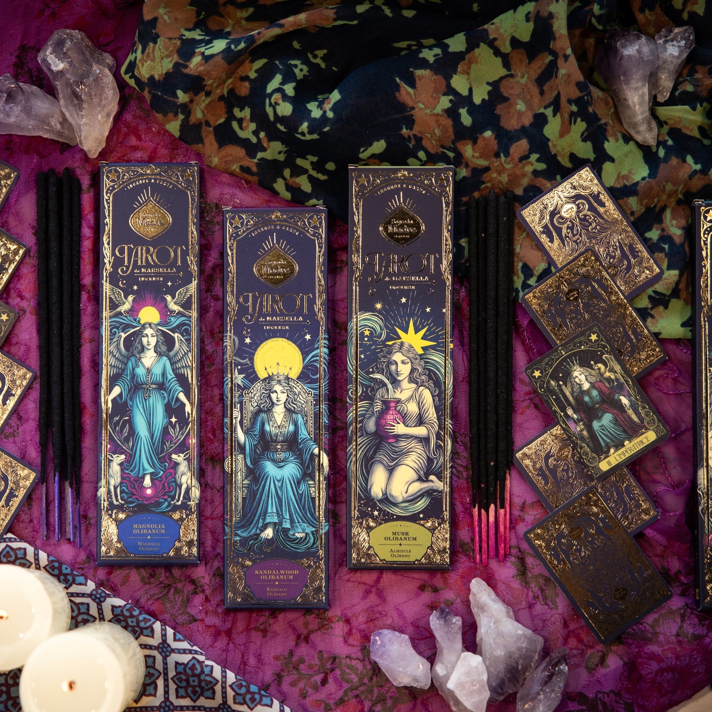 Sagrada Madre Tarot Räucherstäbchen Sandelholz Olibanum Verpackung Nahaufnahme