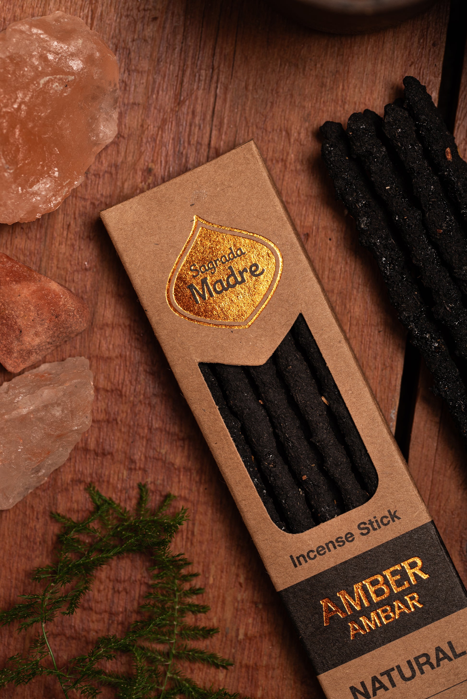 Sagrada Madre Amber Räucherstäbchen – warmer, balsamischer Duft aus echtem Bernsteinharz für Transformation und innere Ruhe