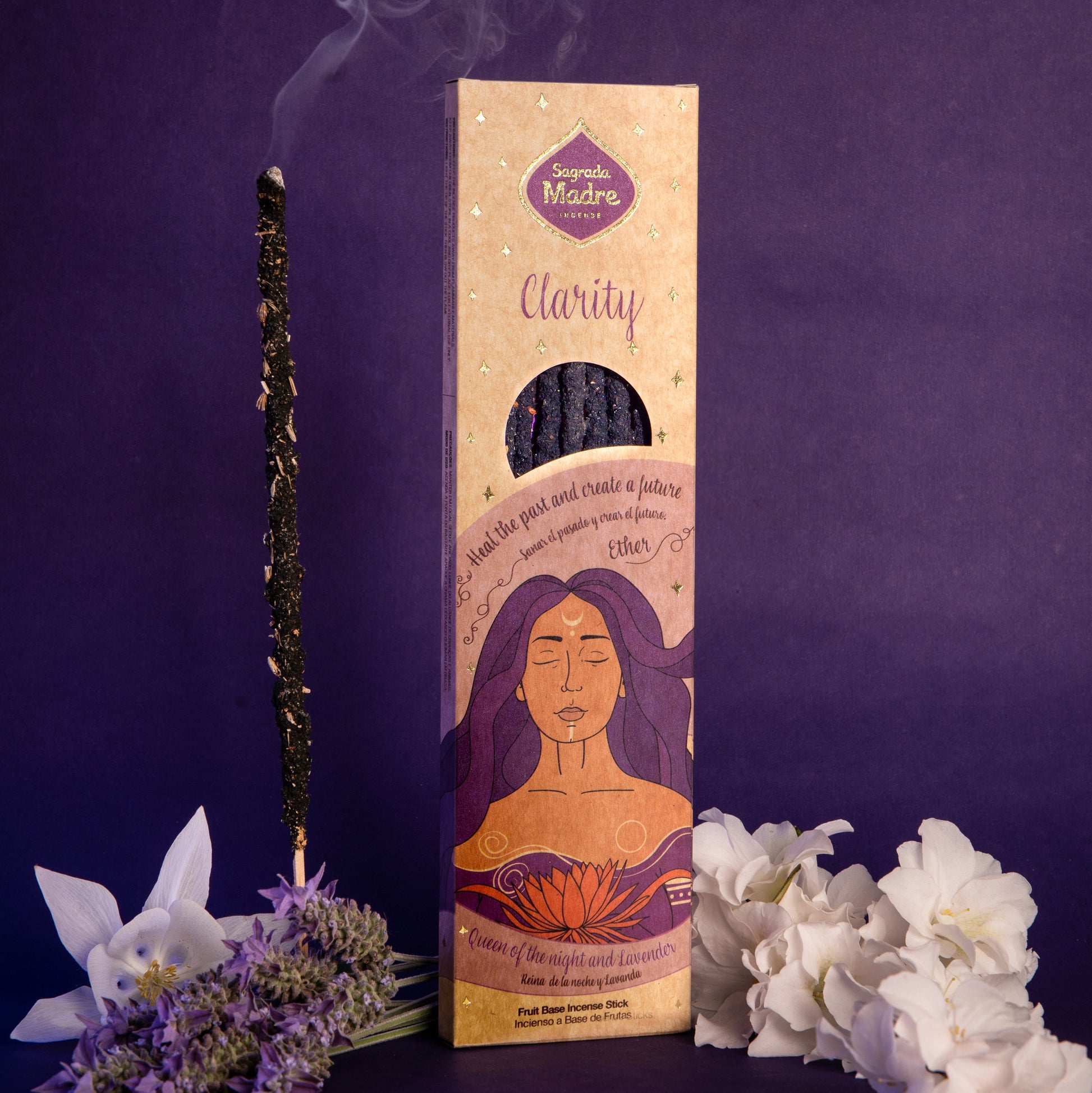 Räucherstäbchen Claridad von Sagrada Madre – mit Lavendel und Blüte der Nacht für Klarheit, innere Ruhe und energetische Reinigung.